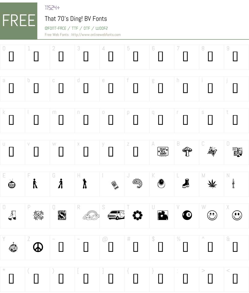 That 70's Ding! BV Font Screenshots