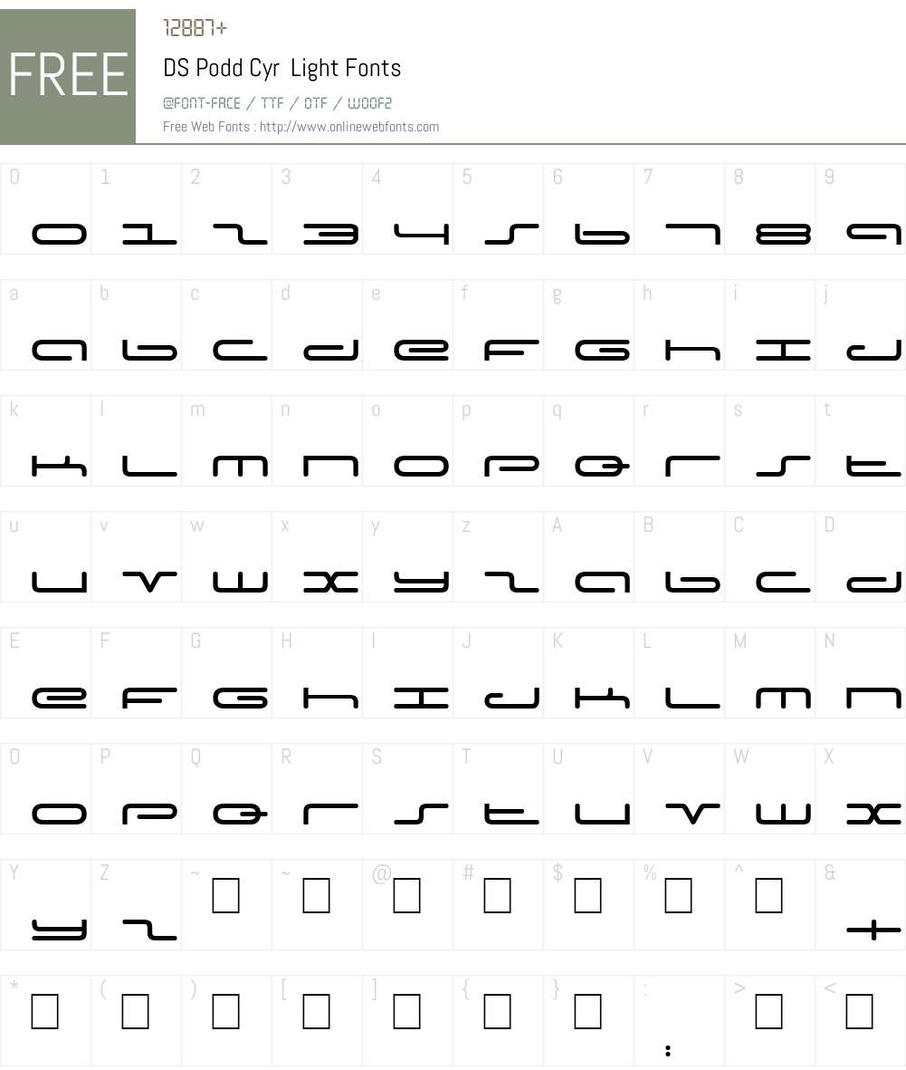 DS Podd Cyr Font Screenshots