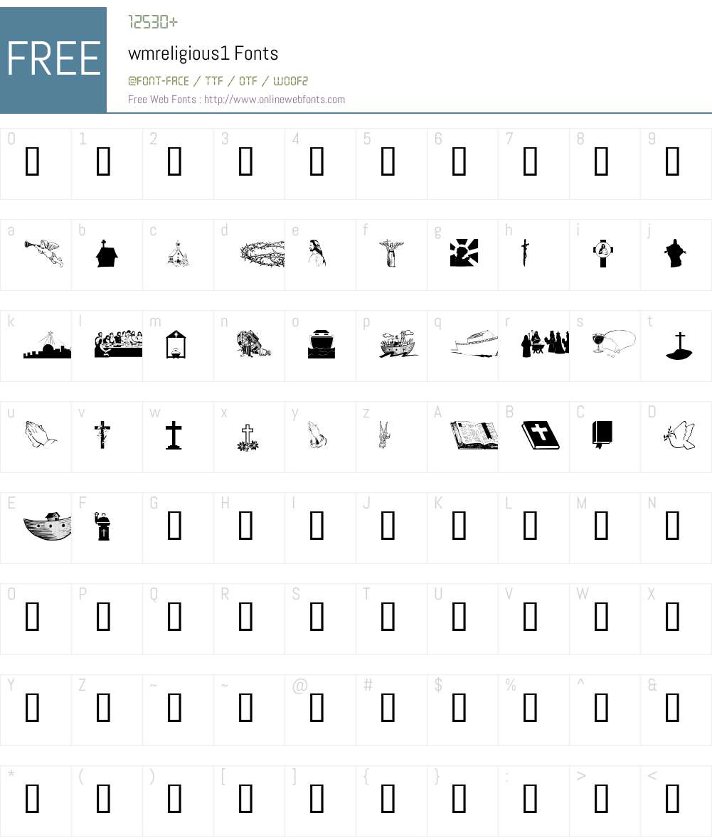 wmreligious1 Font Screenshots