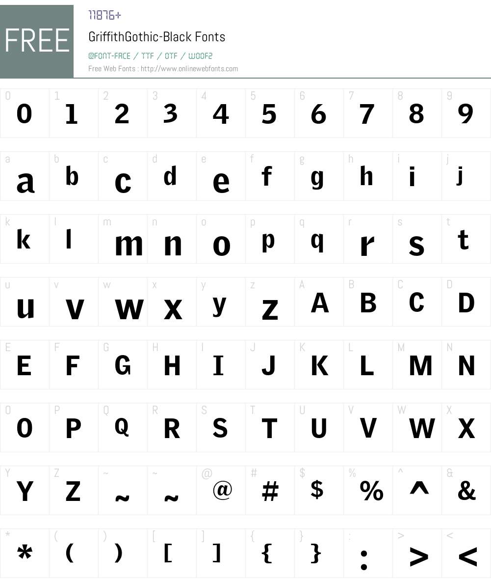 GriffithGothic Font Screenshots