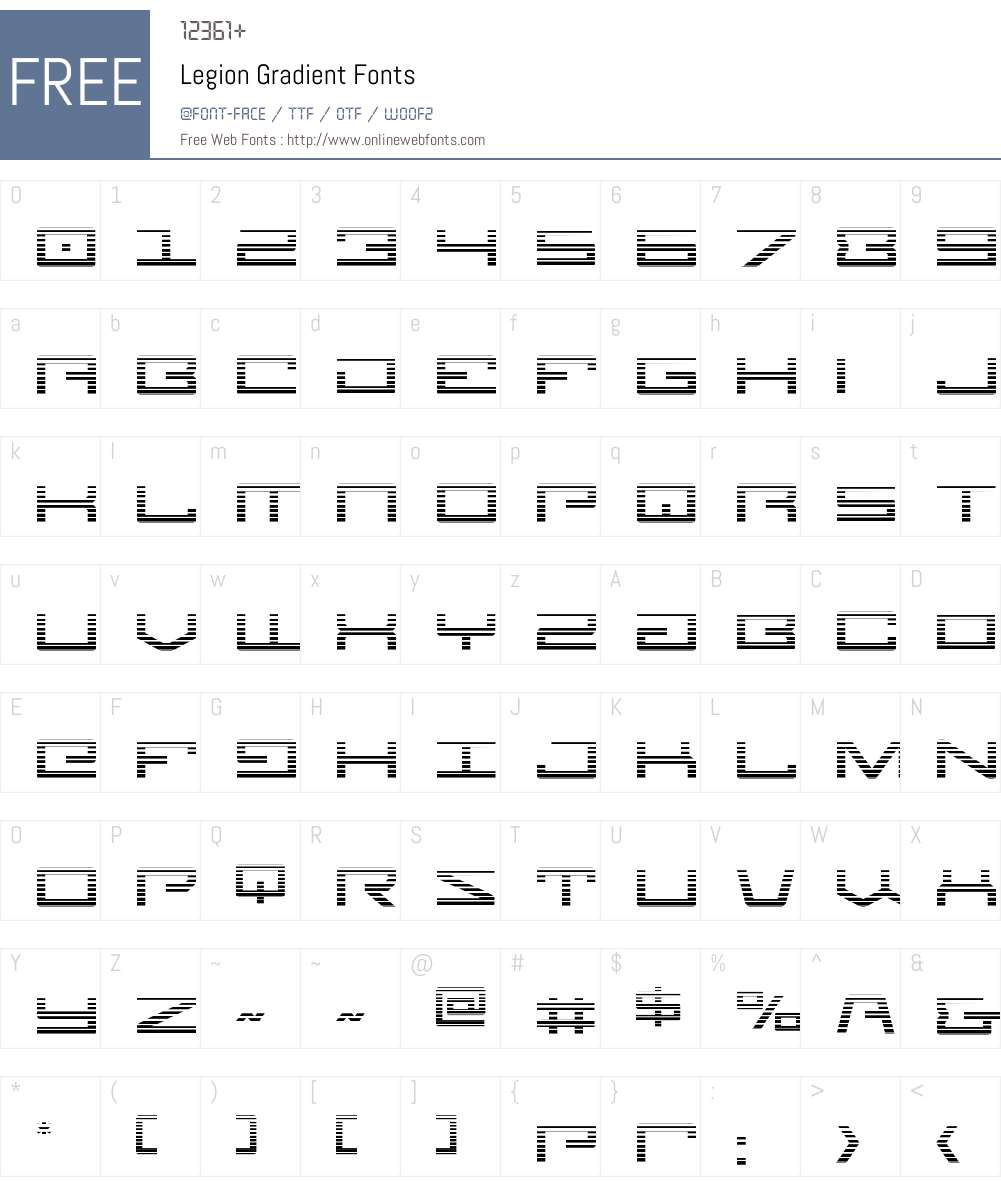 Legion Gradient Font Screenshots