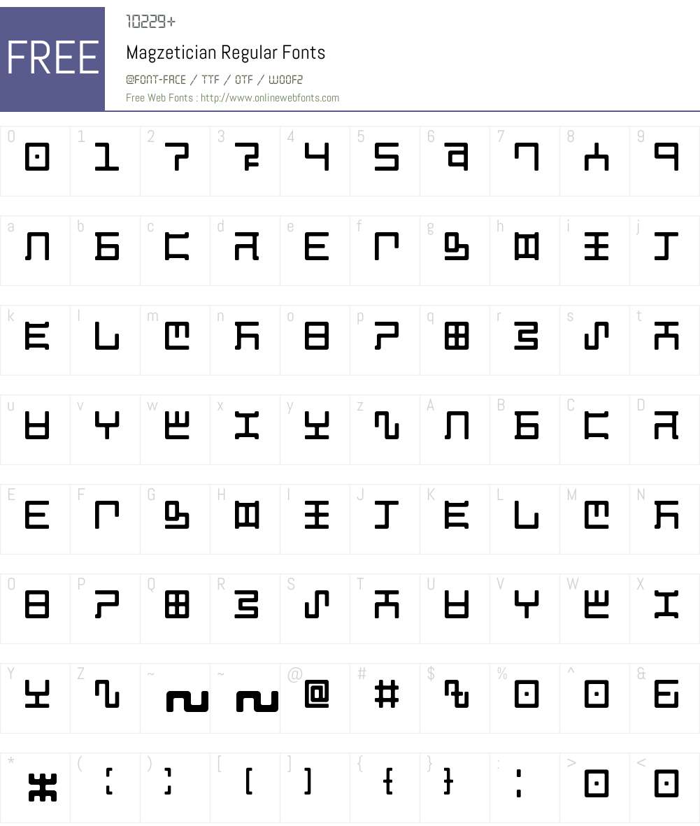 Magzetician Font Screenshots