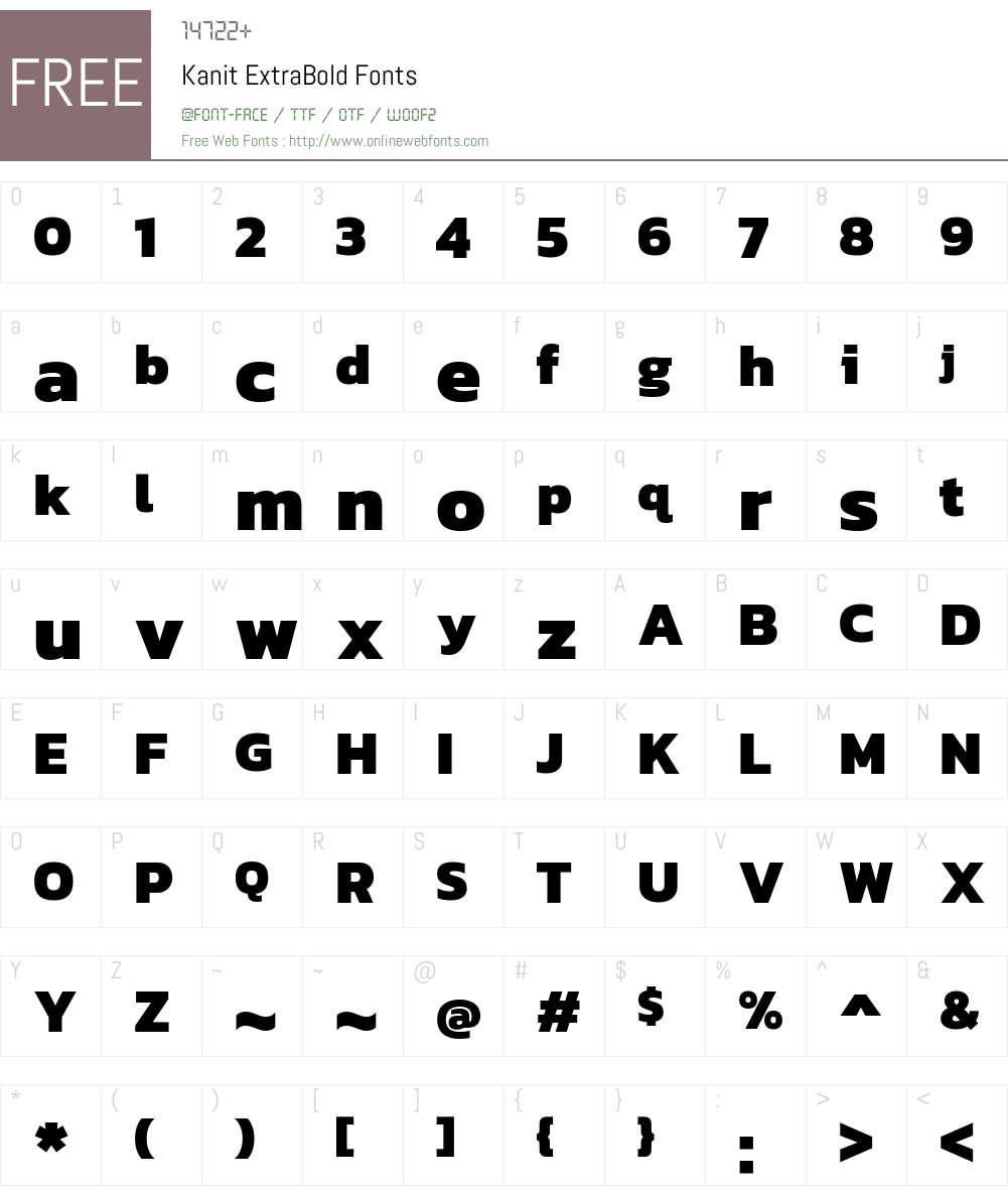 Kanit ExtraBold Font Screenshots