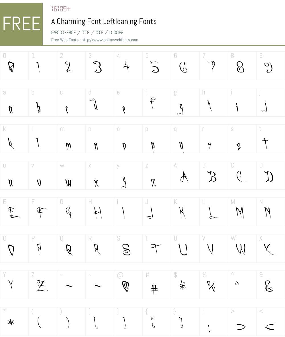 A Charming Font Leftleaning Font Screenshots
