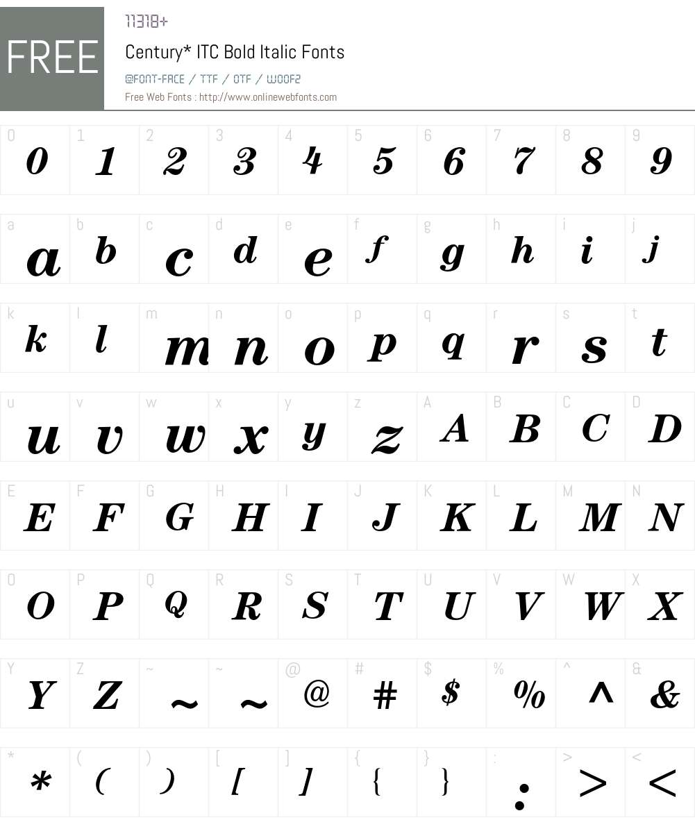 Century ITC BQ Font Screenshots