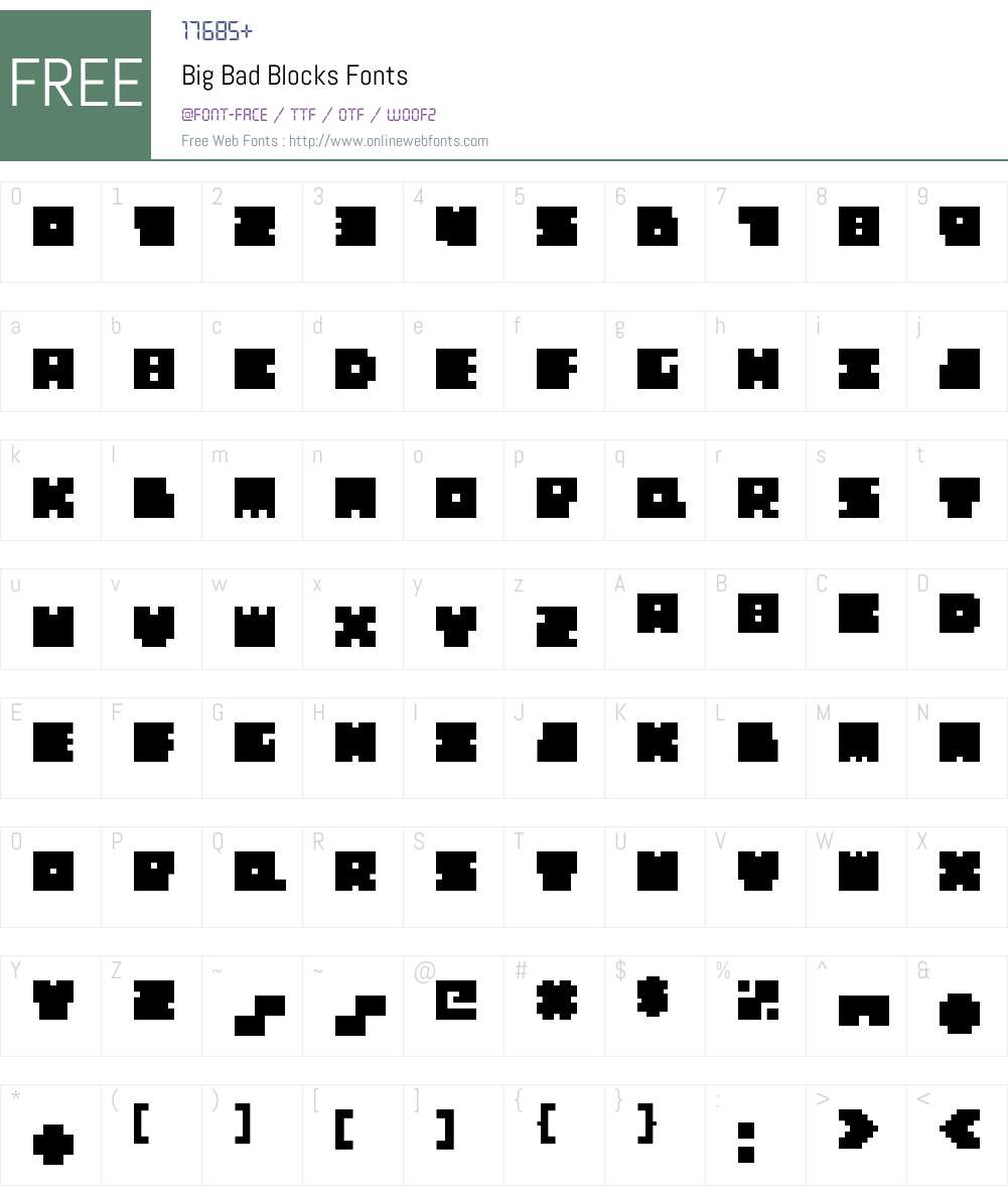 Big Bad Blocks 1.00 September 18, 2014, initial release Fonts Free ...