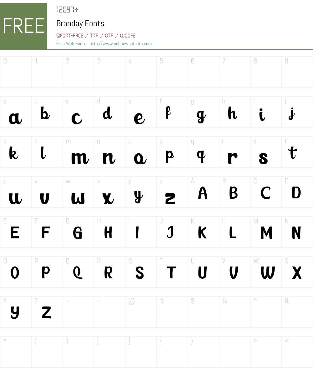 Branday Font Screenshots