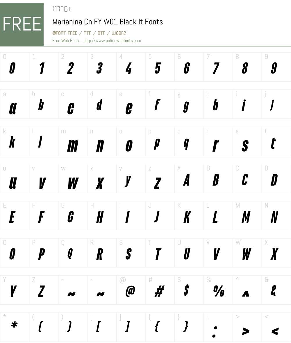 MarianinaCnFYW01-BlackIt Font Screenshots