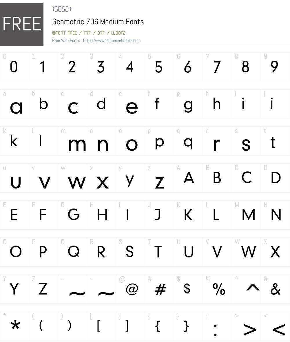 Geometric 706 Font Screenshots