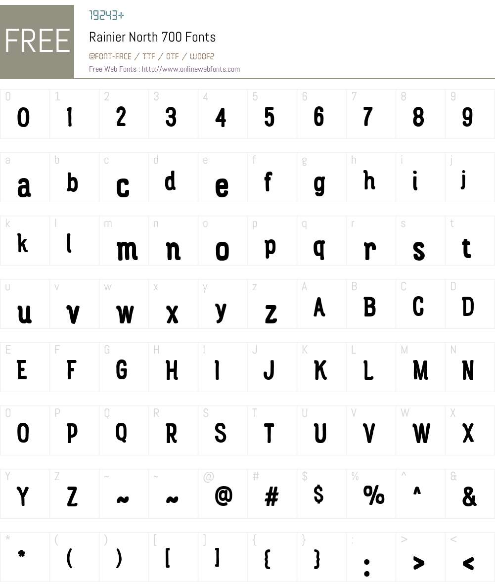 RainierNorth700 Font Screenshots