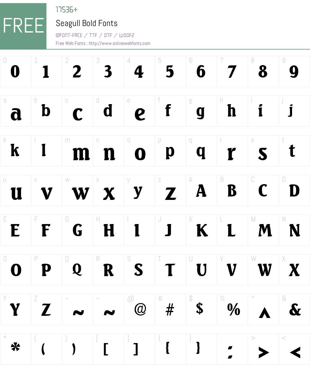 Seagull Font Screenshots