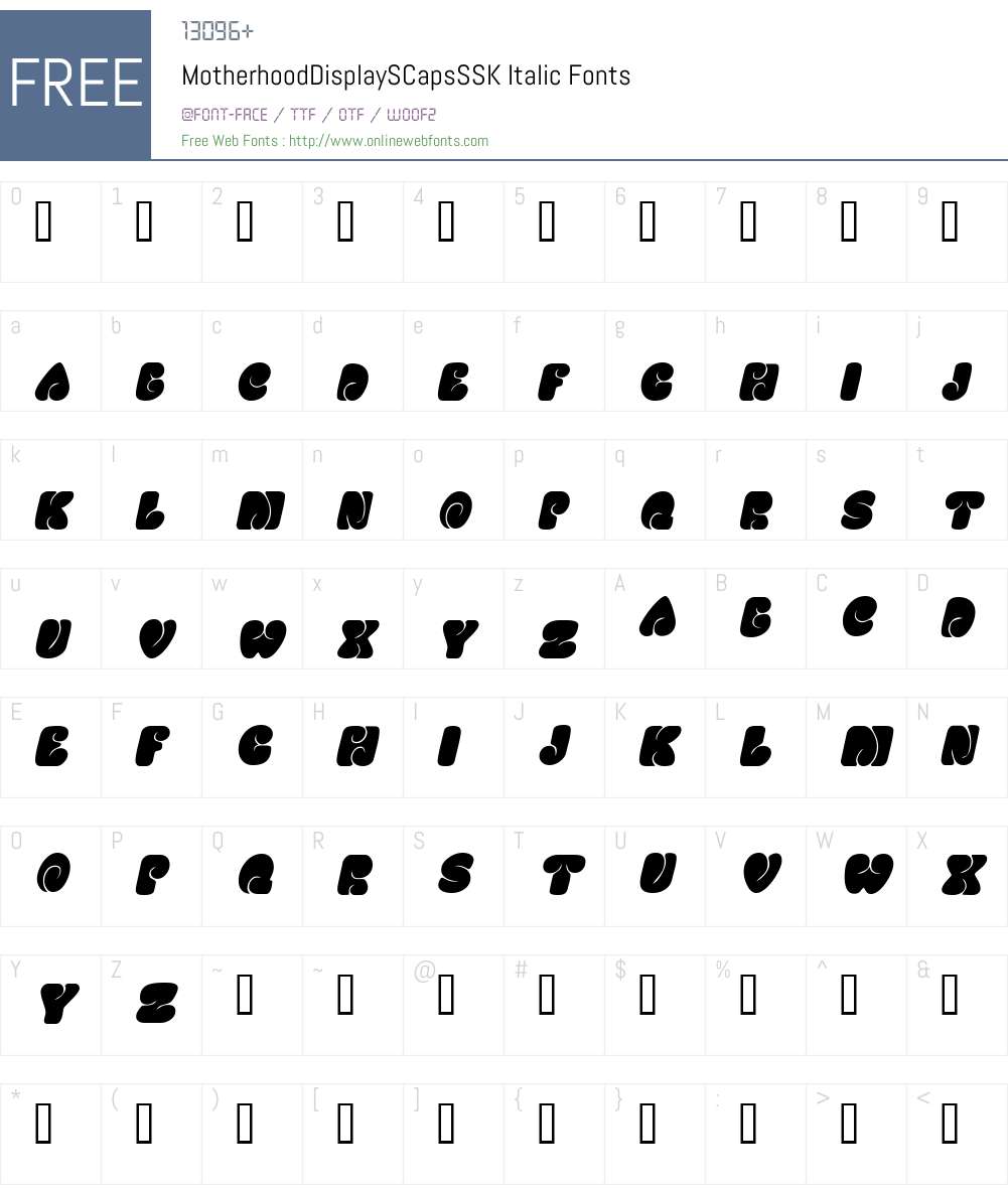 MotherhoodDisplaySCapsSSK Font Screenshots