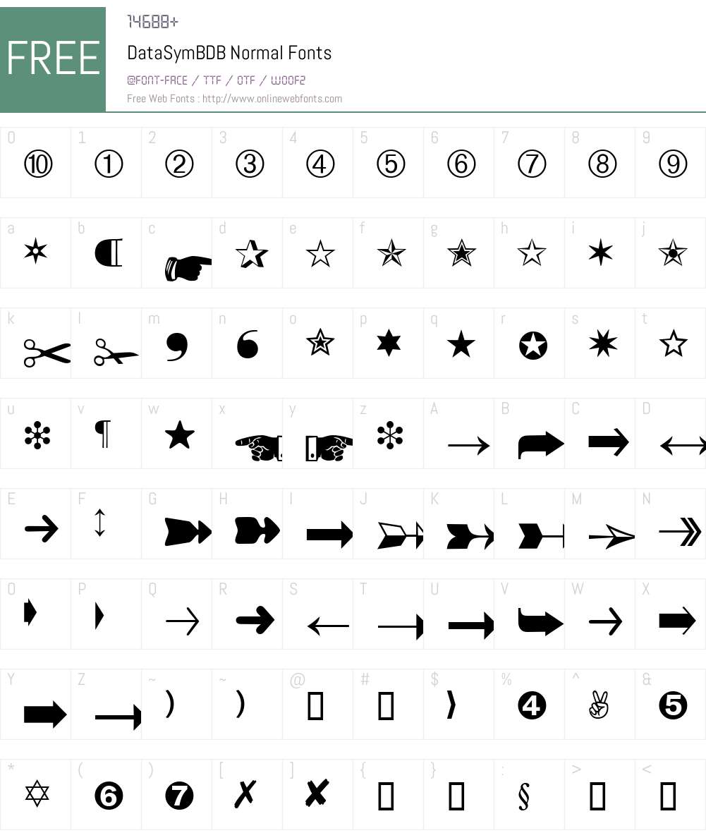 DataSymBDB Font Screenshots