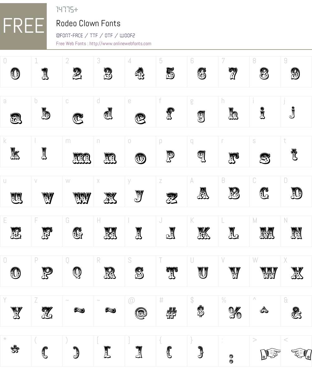 Rodeo Clown Font Screenshots