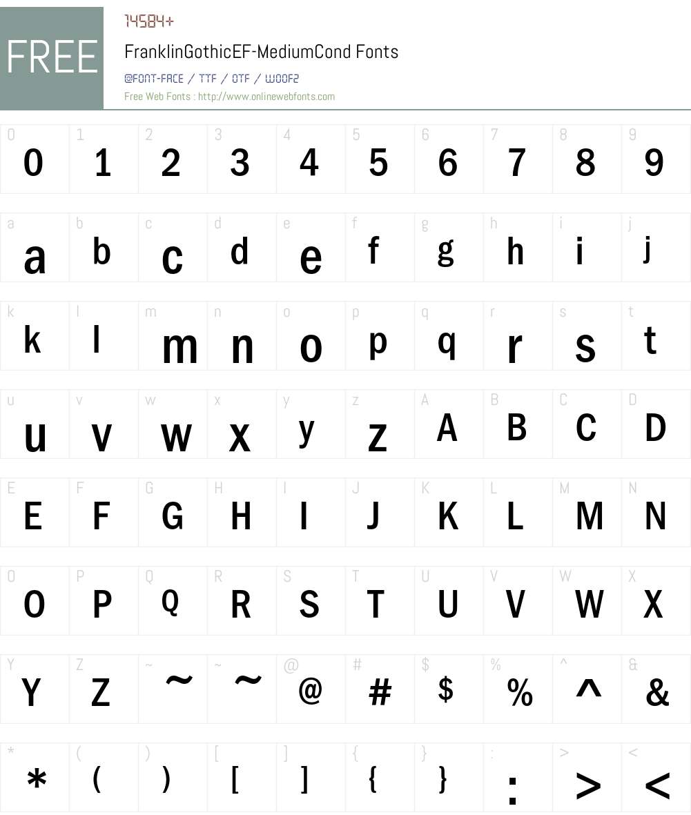 FranklinGothicEF Font Screenshots