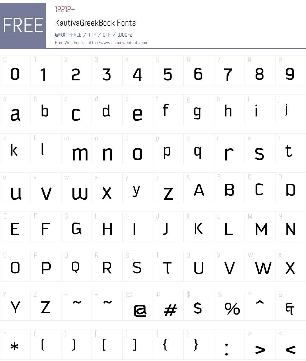 Kautiva Greek Book Font Screenshots