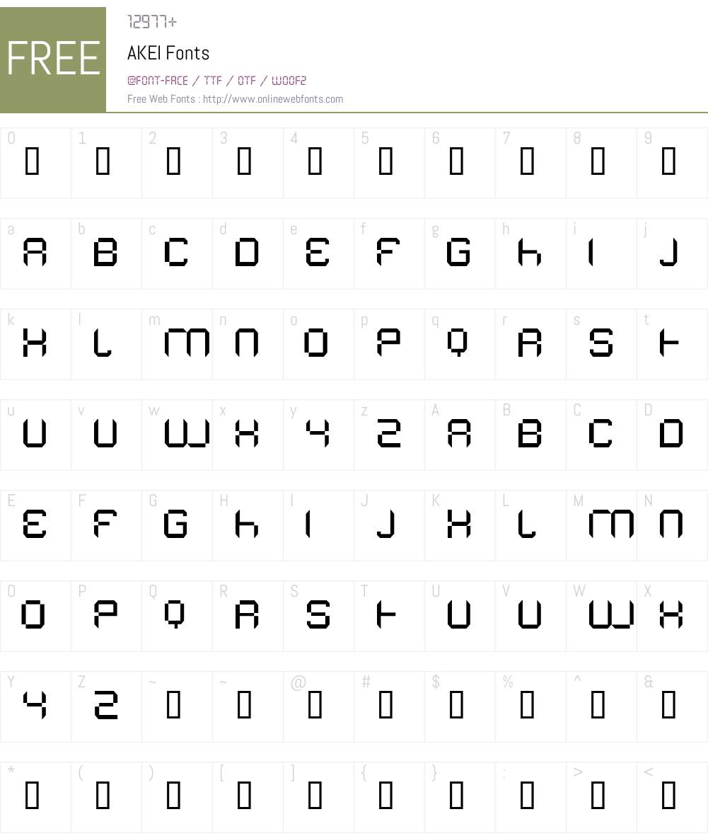 AKEI Font Screenshots