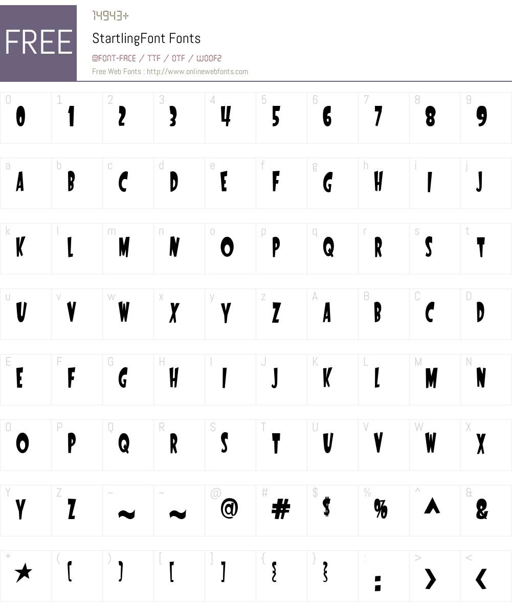 StartlingFont Font Screenshots