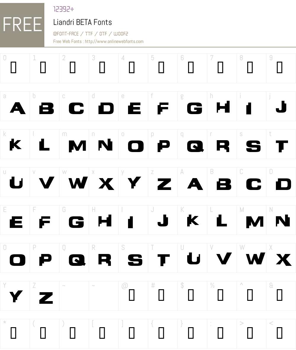 Liandri Font Screenshots