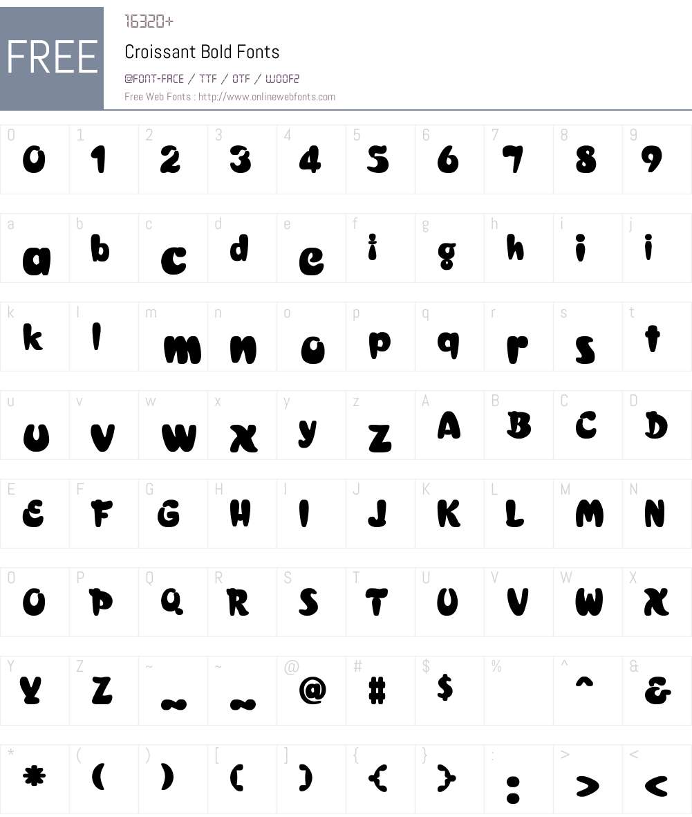 Croissant Bold Font Screenshots