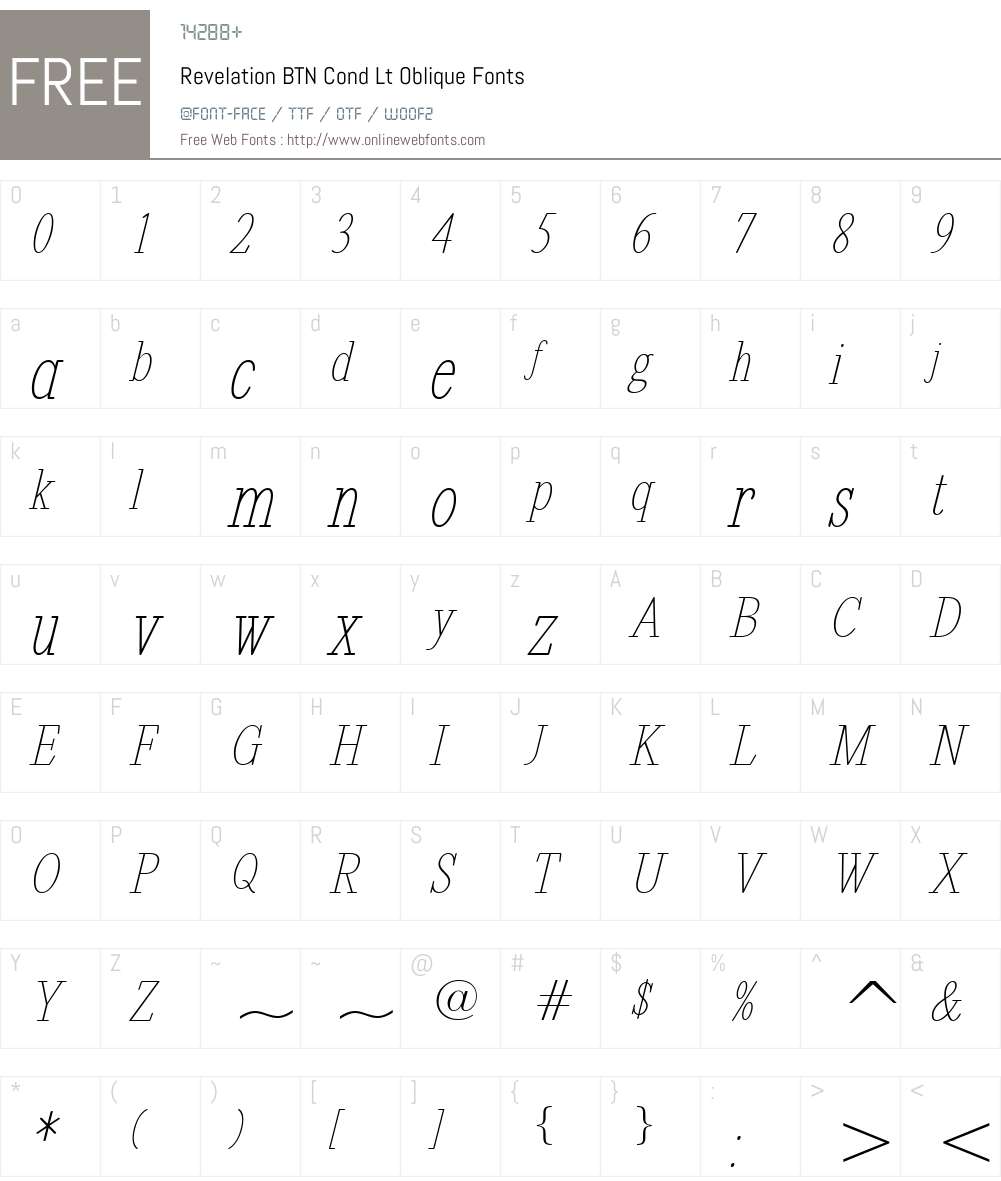 Revelation BTN Cond Lt Font Screenshots