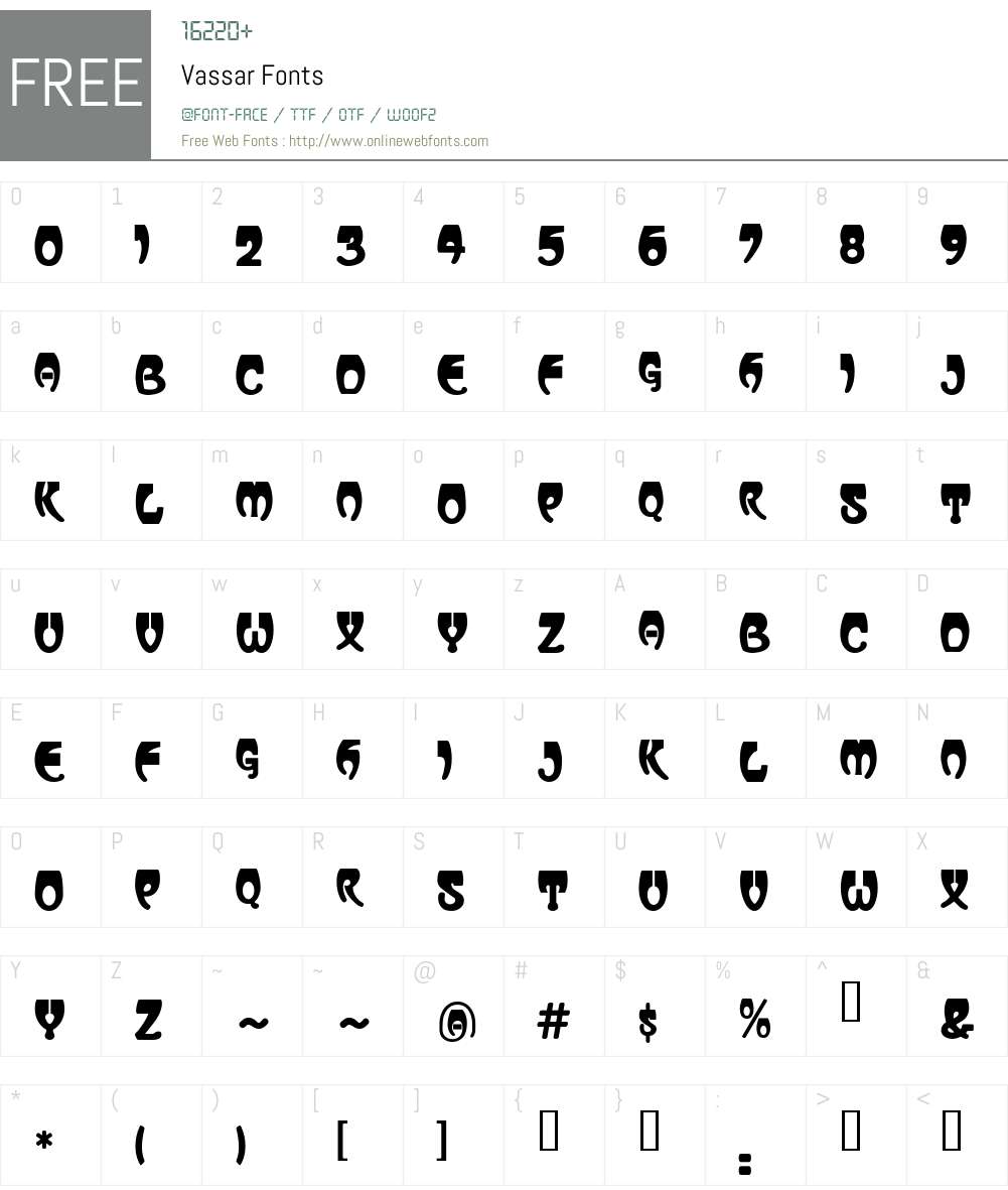 Vassar Font Screenshots
