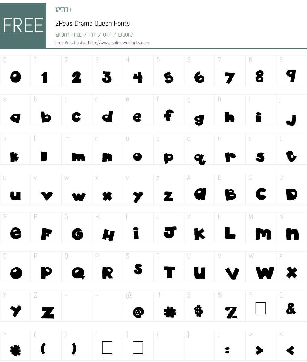2Peas Drama Queen Font Screenshots