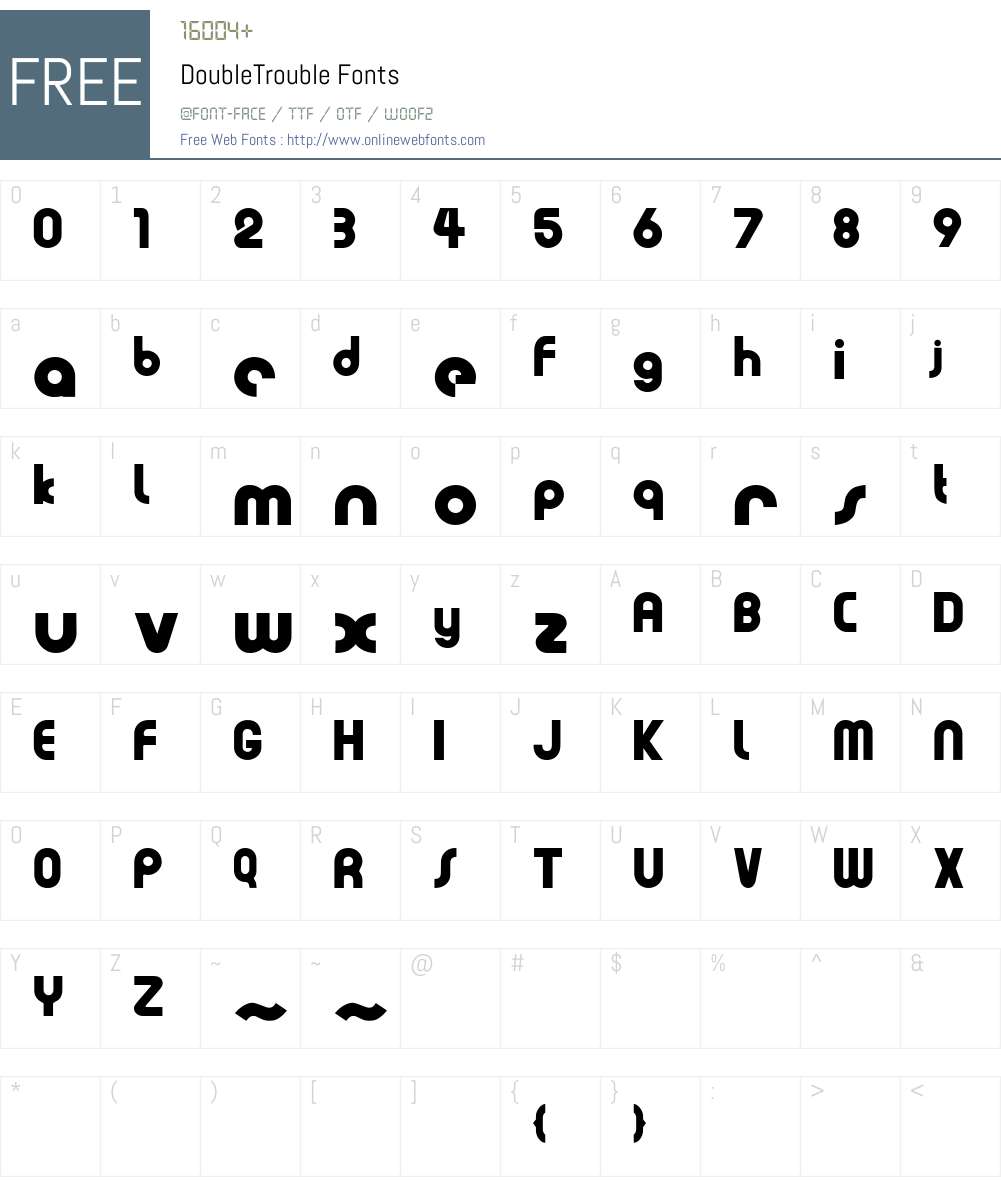 DoubleTrouble Font Screenshots