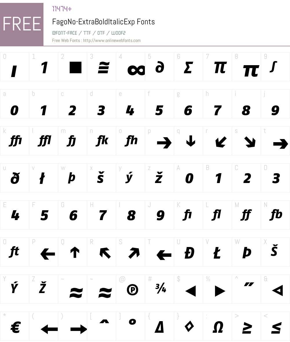 FagoNo Font Screenshots