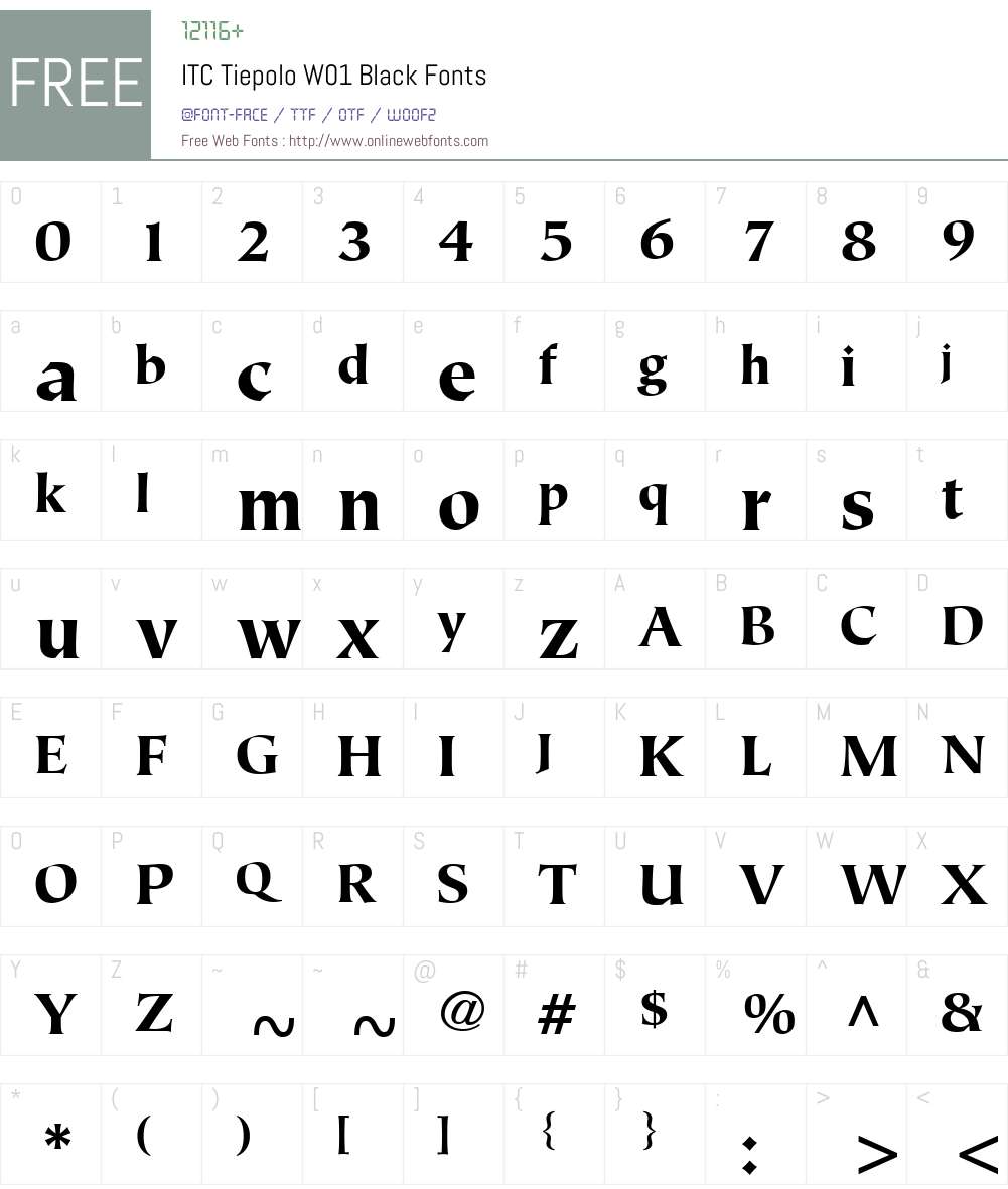ITCTiepoloW01-Black Font Screenshots