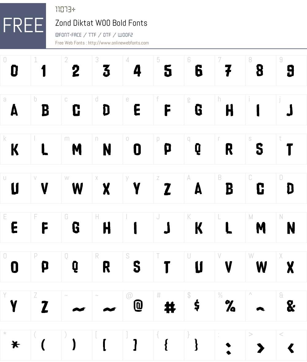 ZondDiktatW00-Bold Font Screenshots