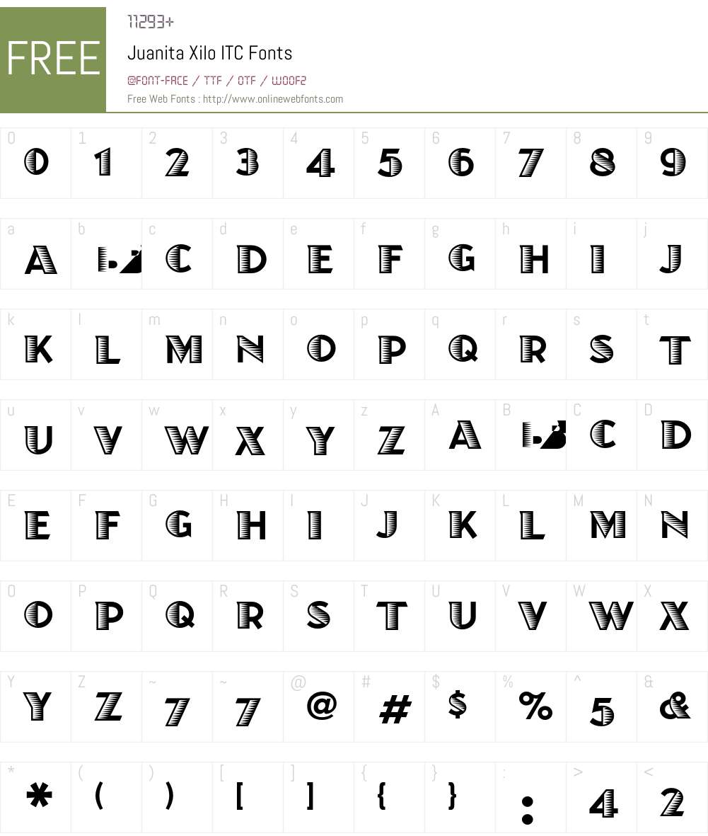 Juanita Xilo ITC Font Screenshots