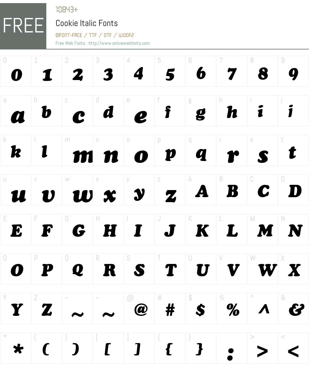 Cookie Font Screenshots