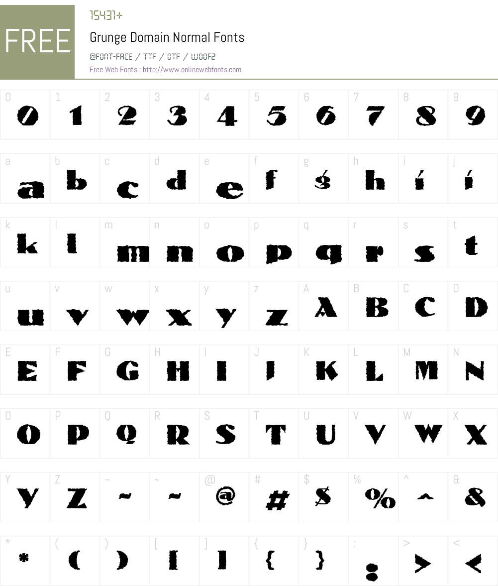 Grunge Domain Normal Font Screenshots