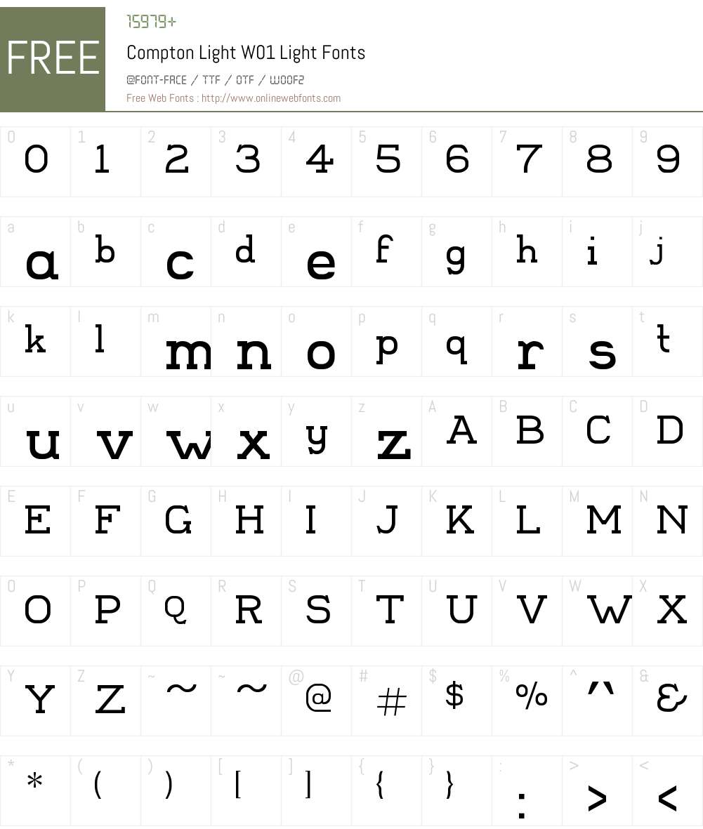 ComptonLightW01-Light Font Screenshots