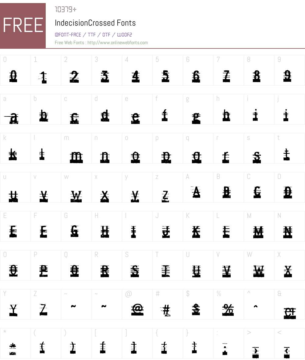 IndecisionCrossed Font Screenshots