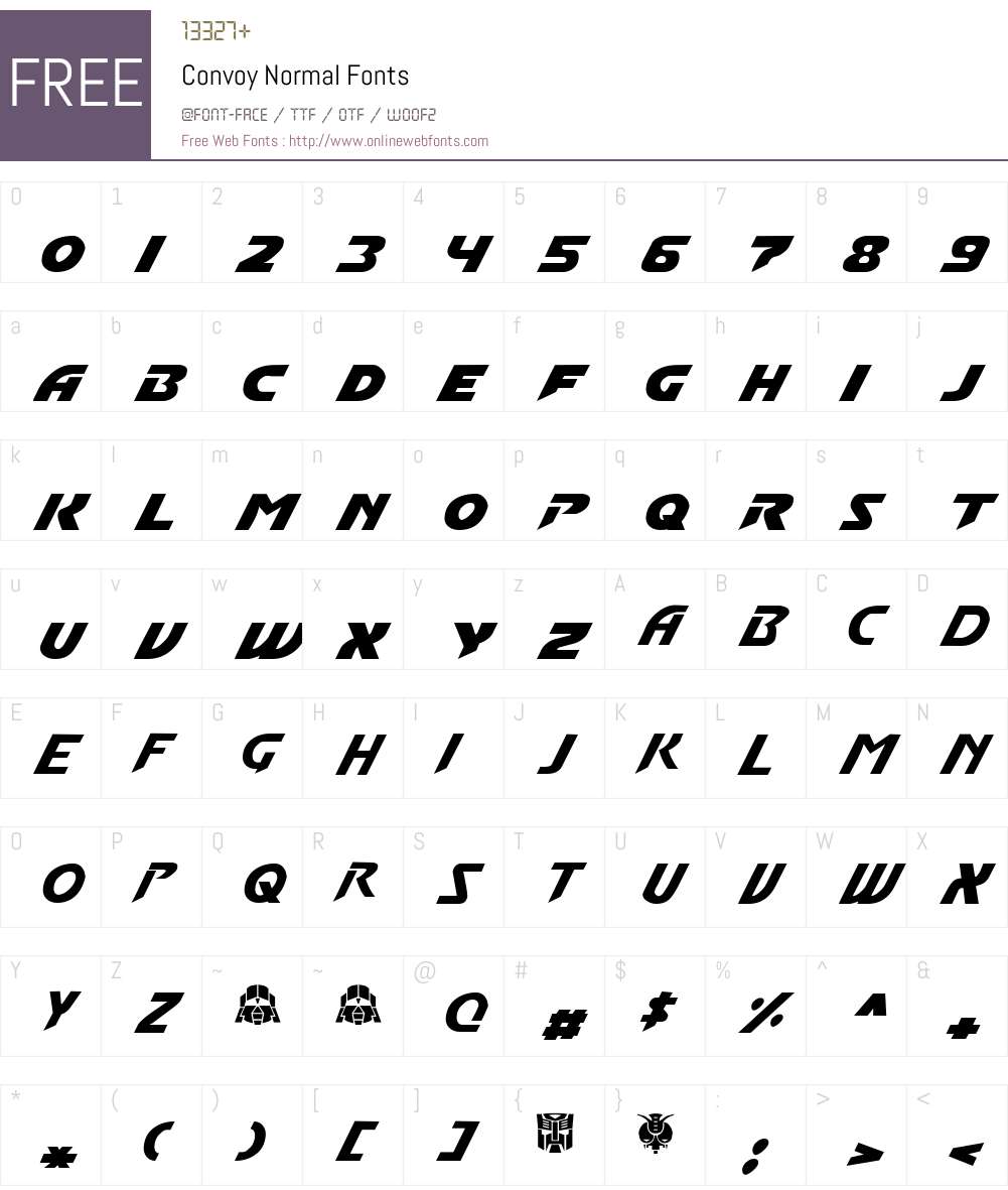 Convoy Font Screenshots