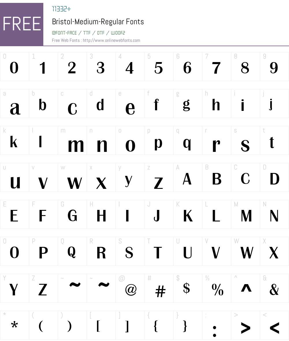 Bristol-Medium Font Screenshots