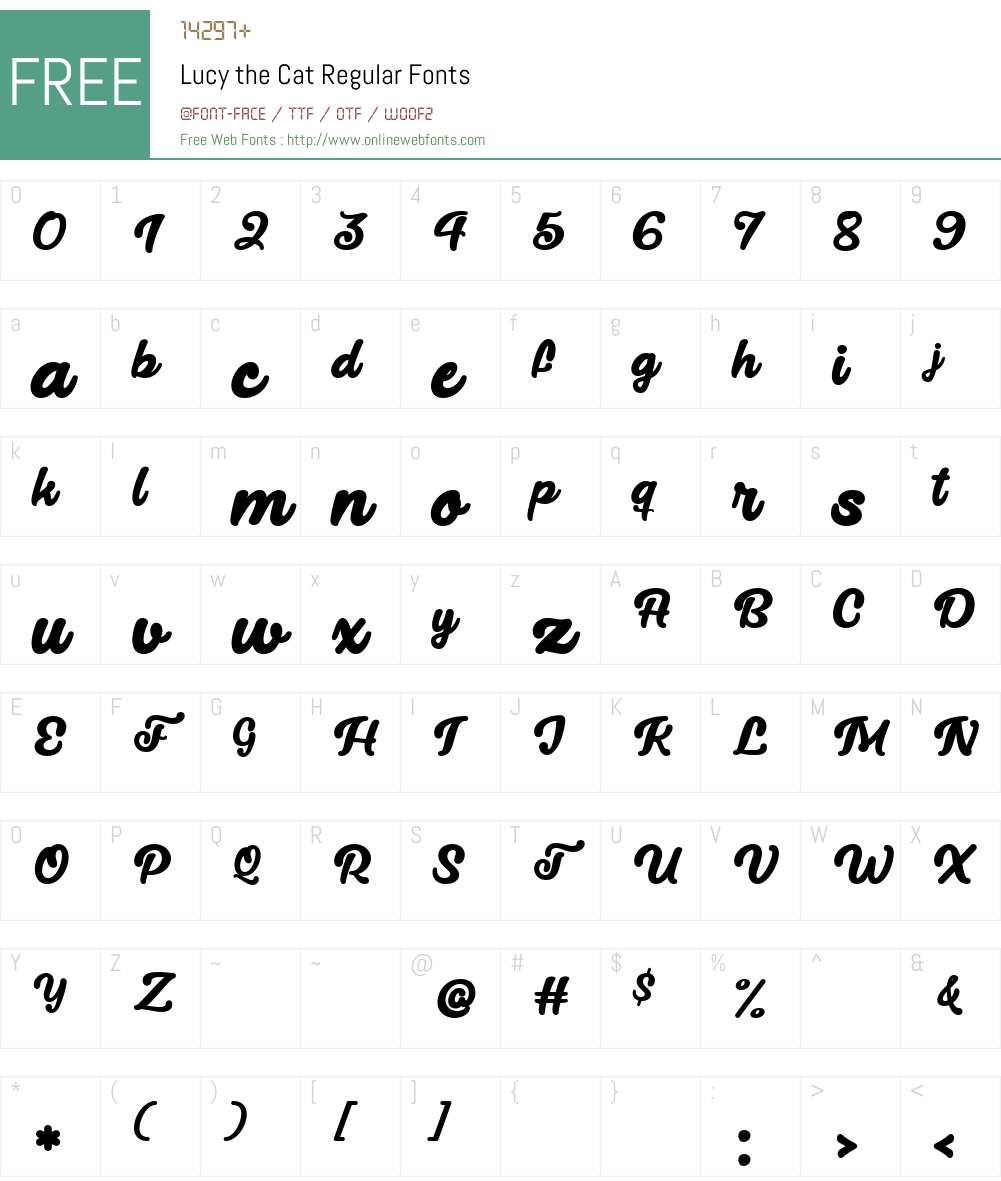 Lucy the Cat Font Screenshots