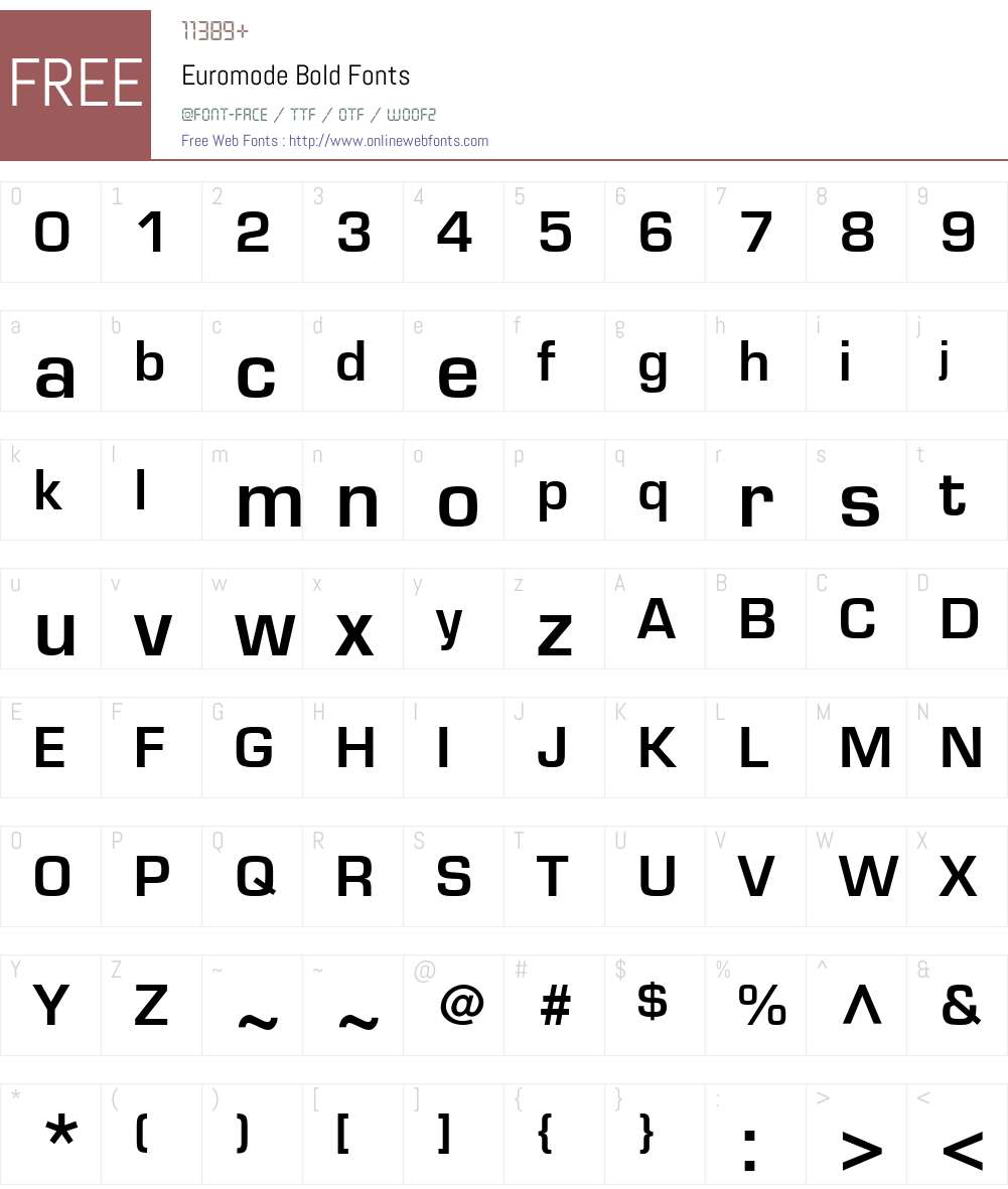 Euromode Font Screenshots
