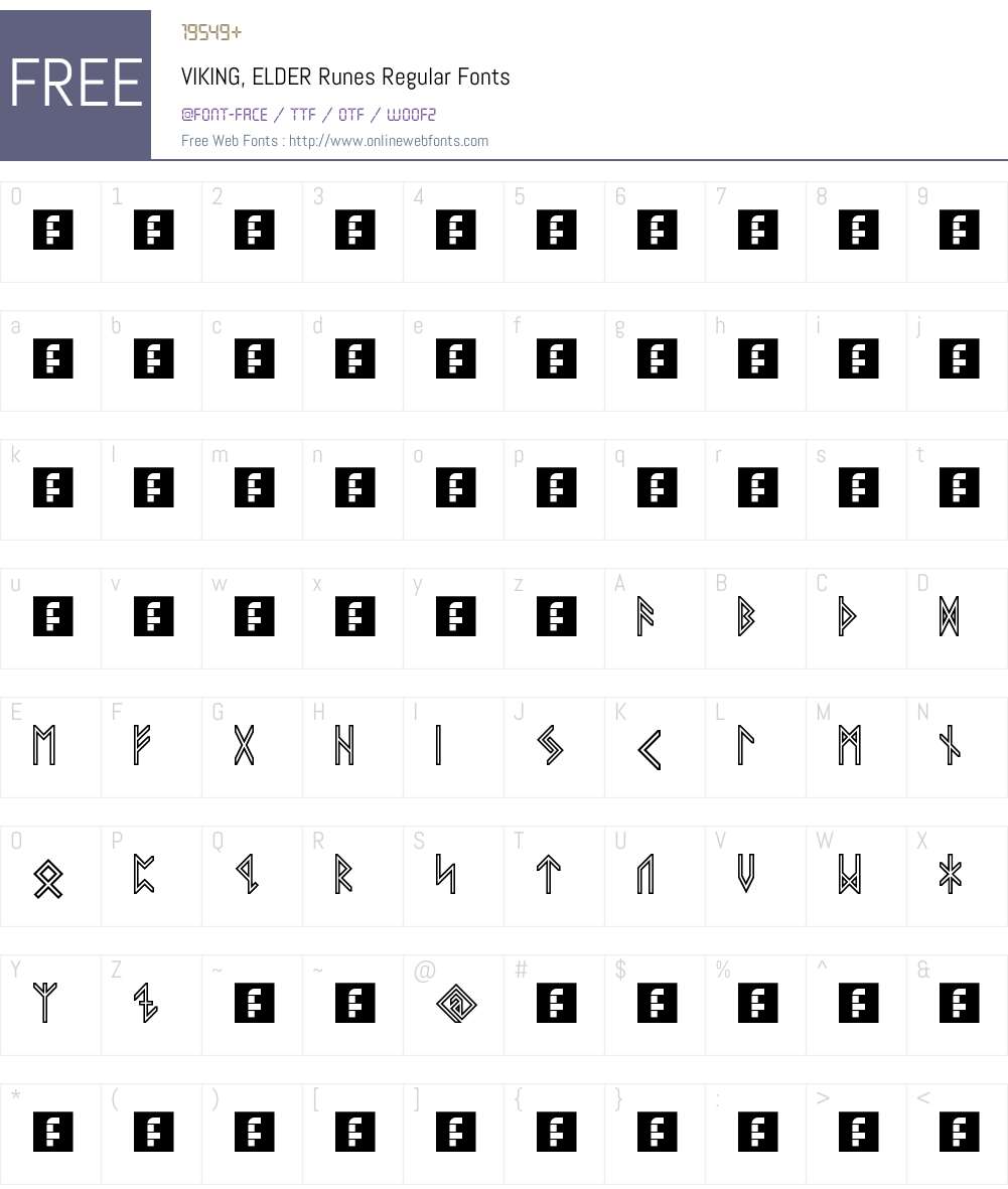 VIKING, ELDER Runes Font Screenshots