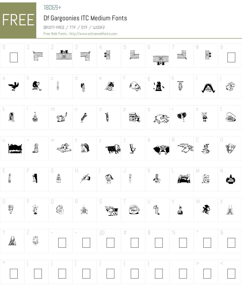 Df Gargoonies ITC Font Screenshots