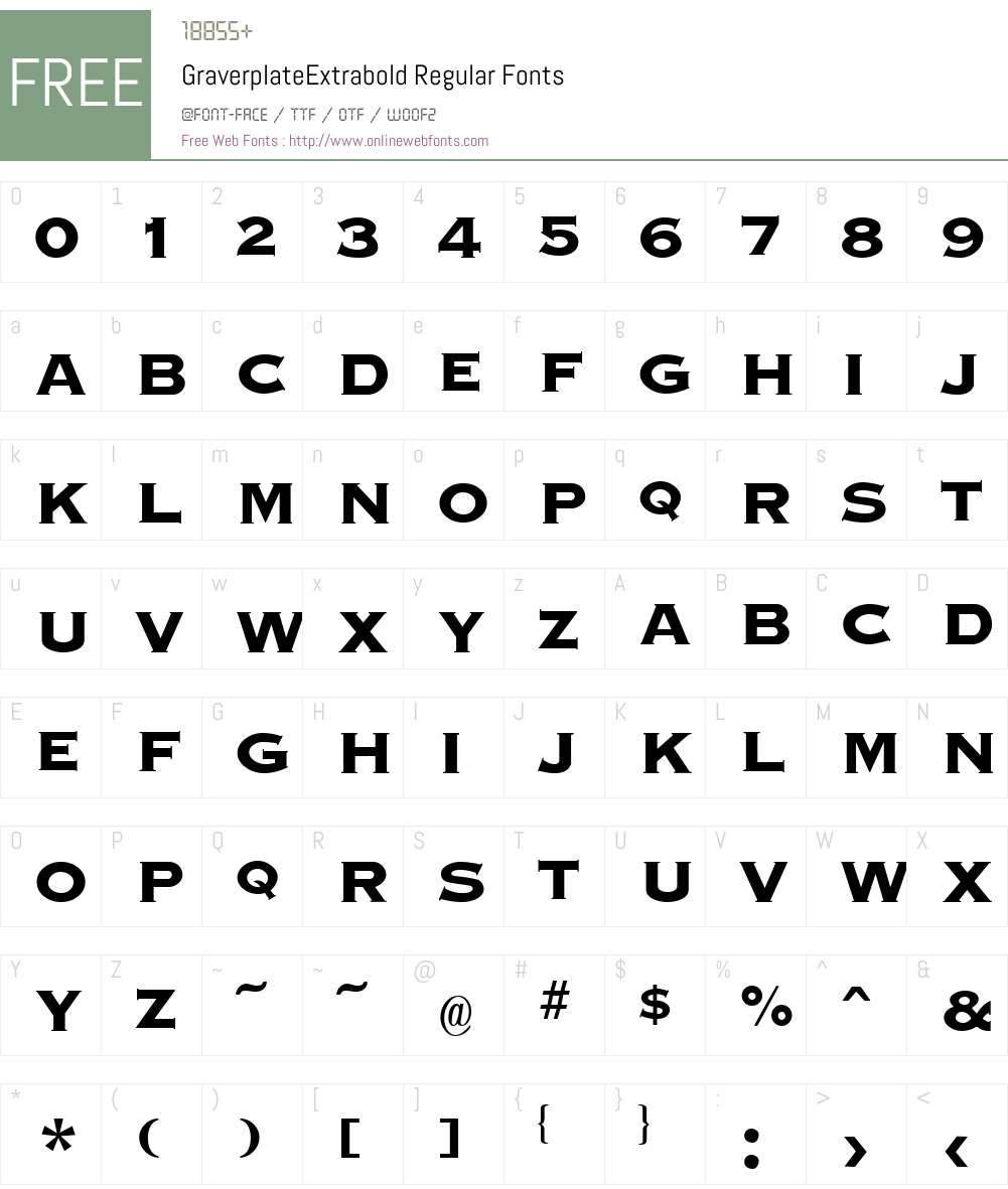 GraverplateExtrabold Font Screenshots