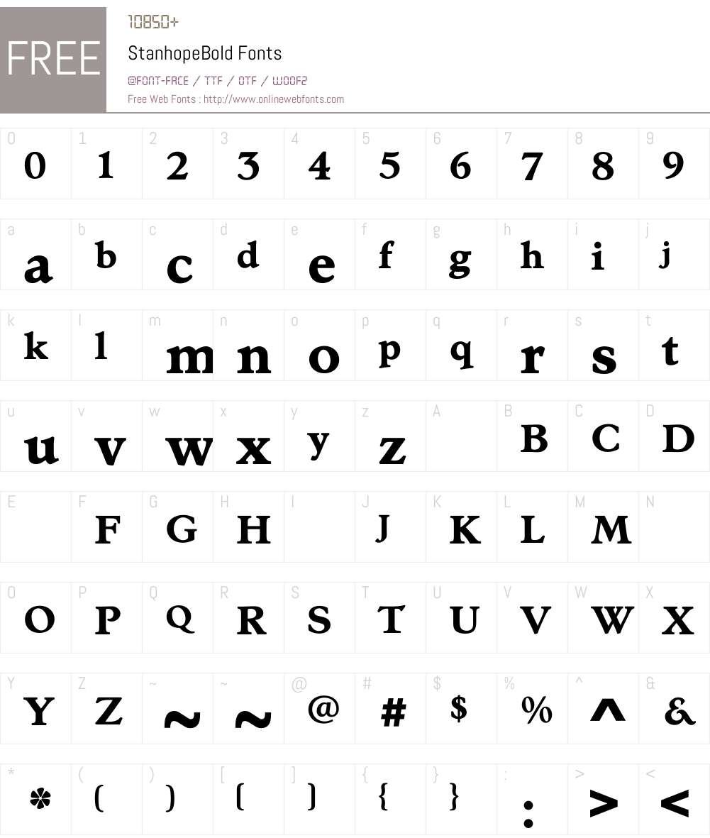 StanhopeBold Font Screenshots
