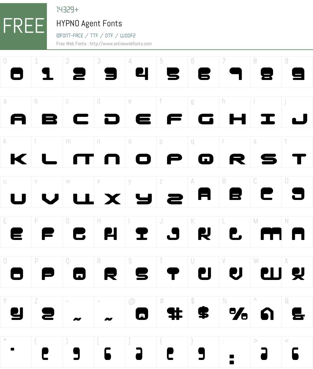 HYPNO Agent Font Screenshots