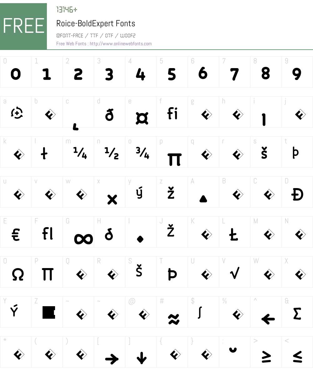 Roice-BoldExpert Font Screenshots