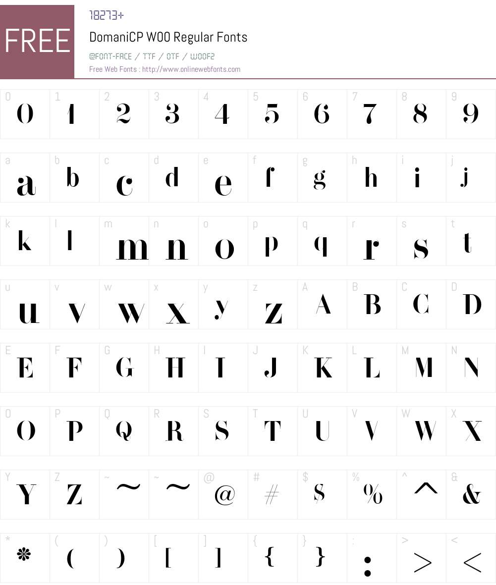DomaniCPW00-Regular Font Screenshots