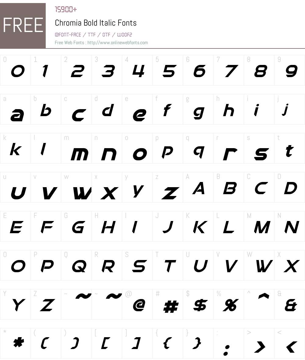 Chromia Font Screenshots