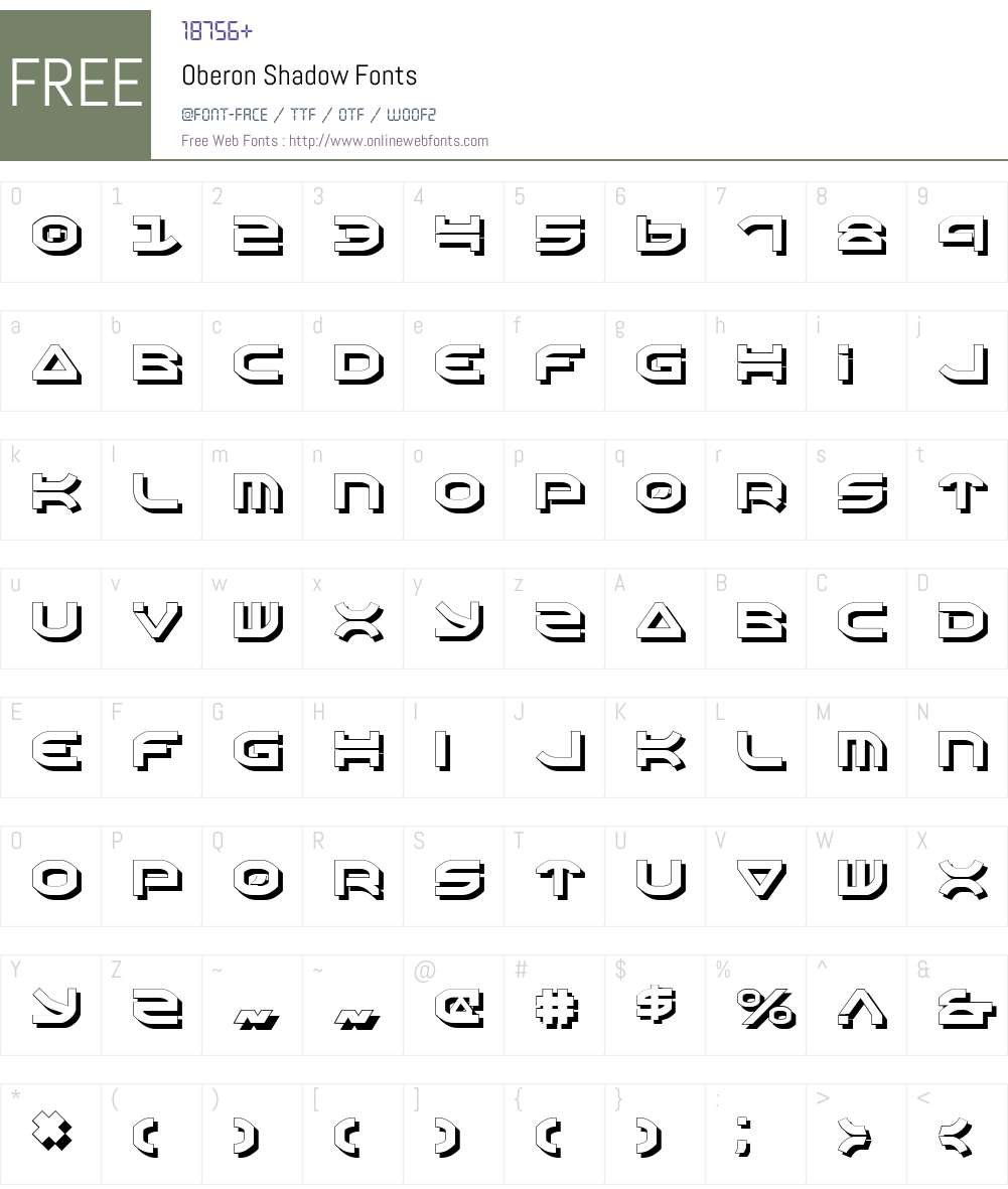 Oberon Shadow Font Screenshots