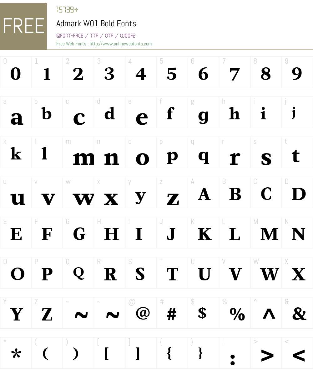 AdmarkW01-Bold Font Screenshots